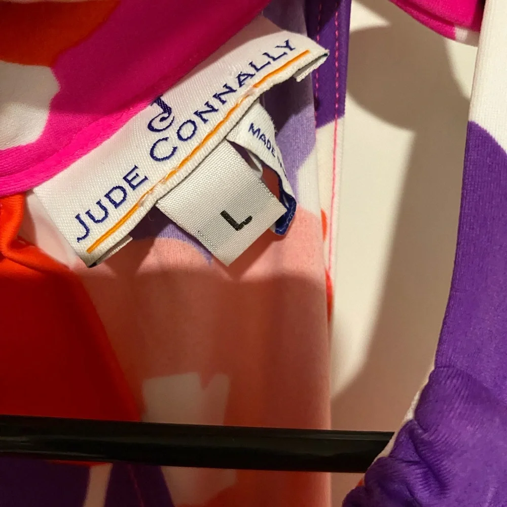 Jude Connally Bold Floral Dress in Orange, Fuchsia & Purple L - Picture 2 of 6